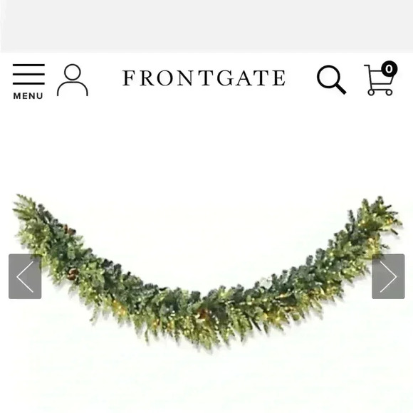 Frontgate Christmas garland pre-lit comes with battery pack 9 feet - Picture 1 of 11